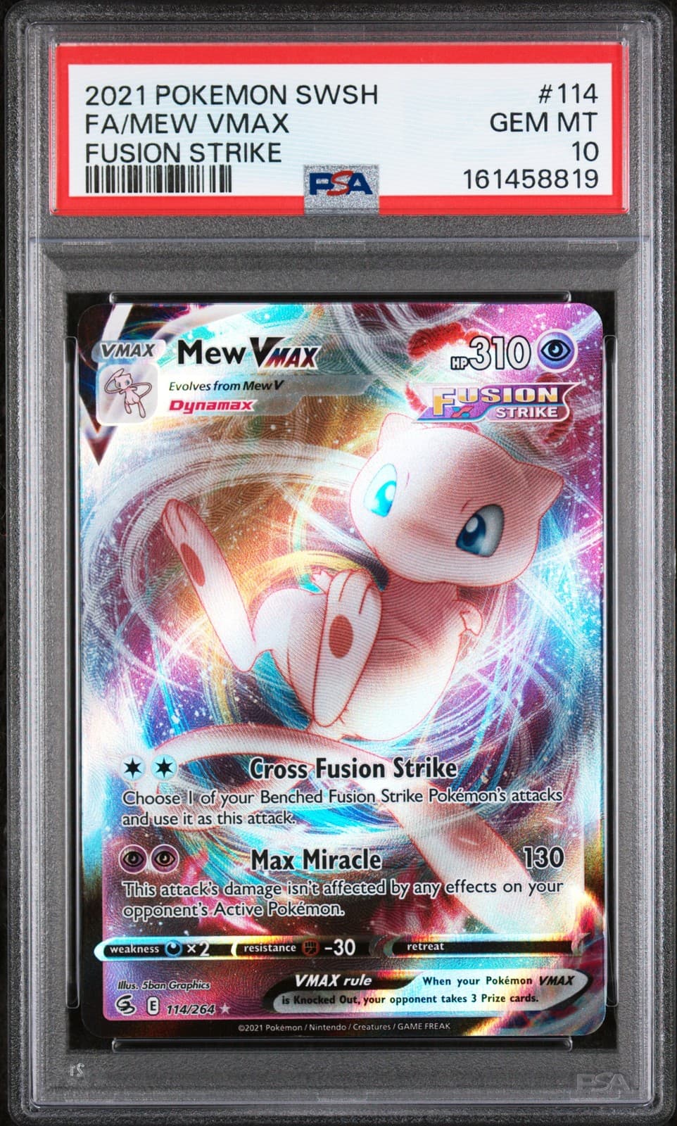 Mew Vmax 114/264 Fusion Strike Pokemon PSA 10