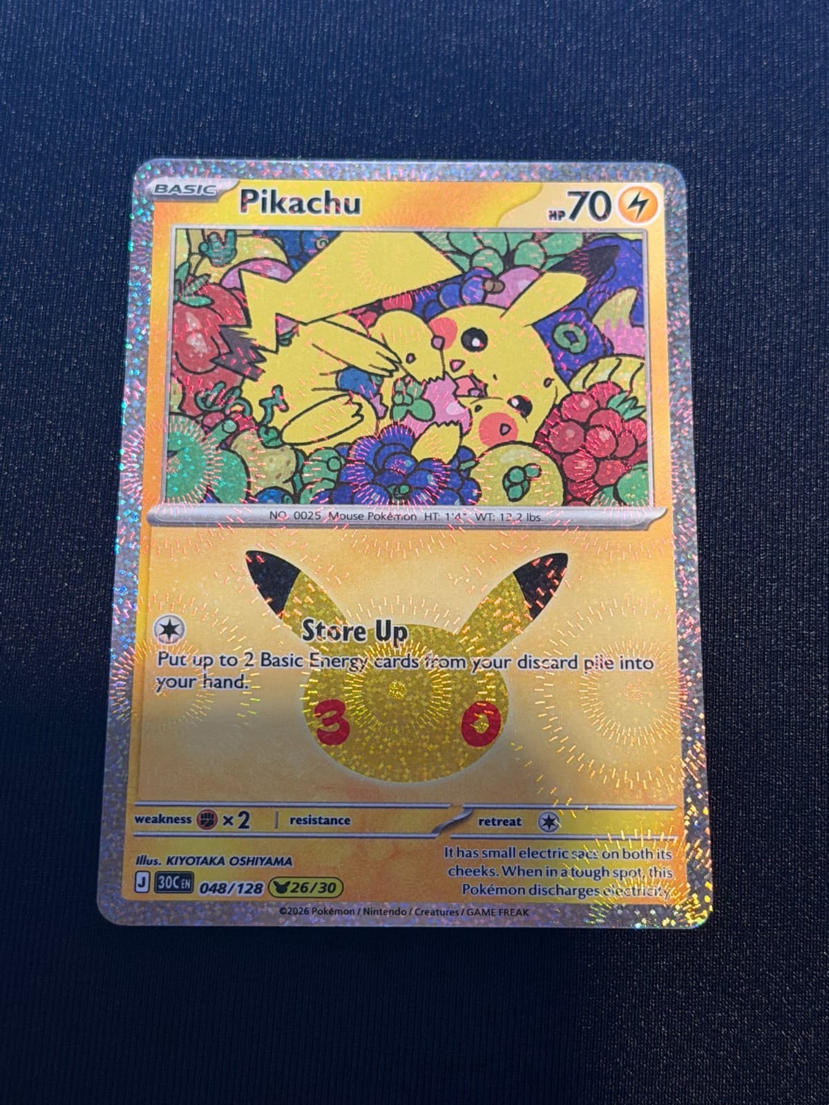 Pokemon 30th Celebration #48/128 Pikachu Fireworks Holo (26/30)