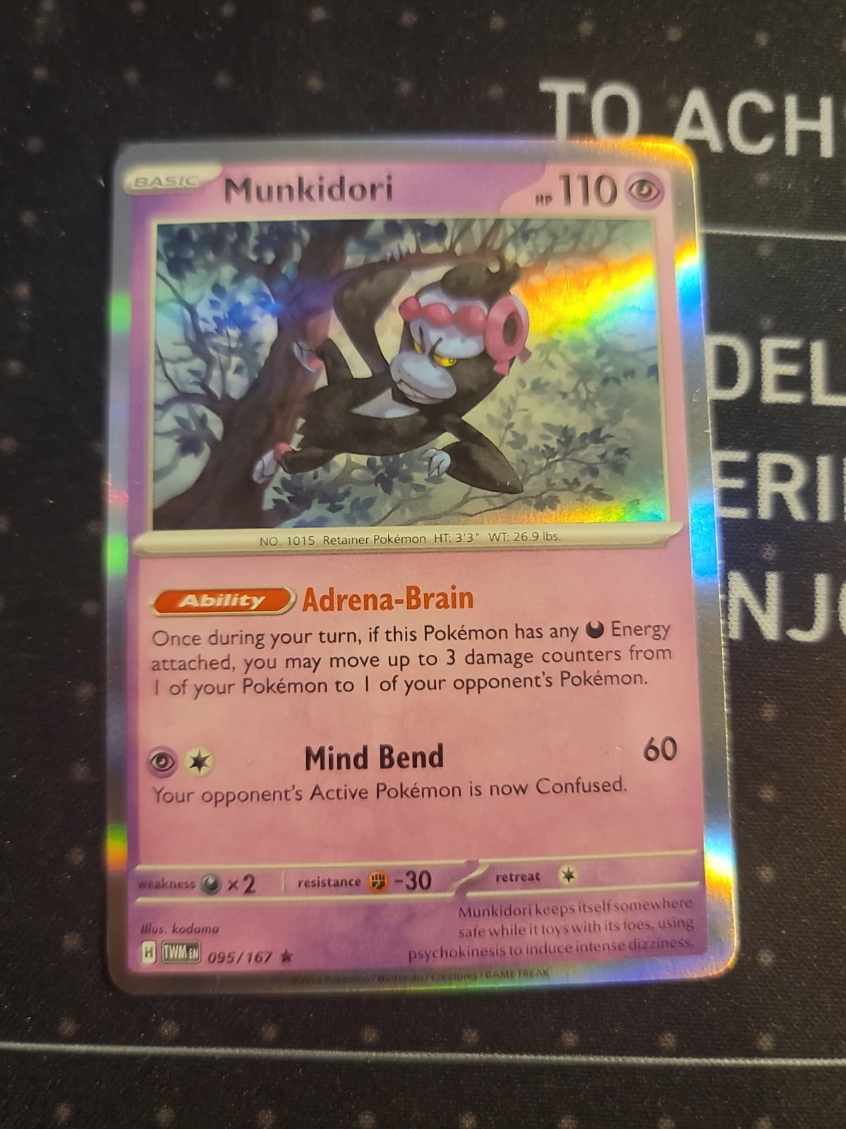 Munkidori Holo Rare Twilight Masquerade Pokemon TCG Card 95/167