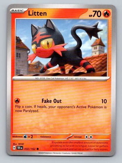 2024 Pokemon Card Temporal Forces Litten 32/162