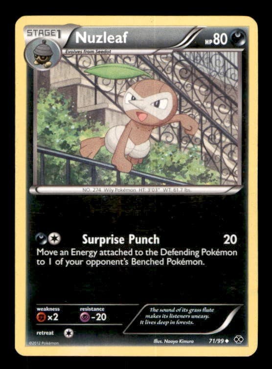 Nuzleaf 71/99 Uncommon Next Destinies Pokemon Moderately Played