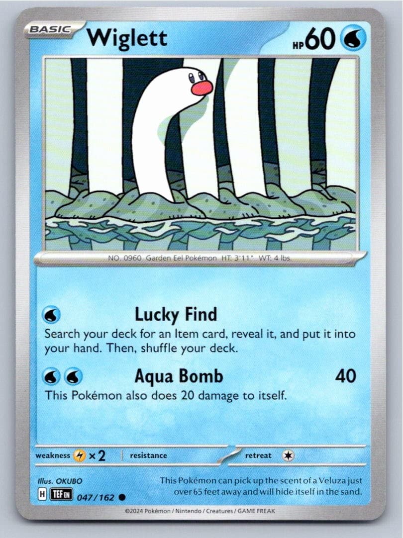 2024 POKEMON WIGLETT TEMPORAL FORCES 047/162 COMMON NM A35710 FREE S&H