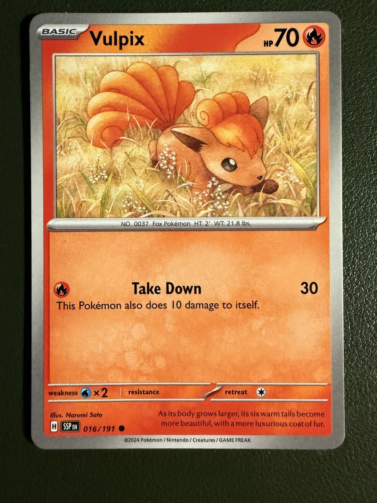 Pokemon TCG Vulpix 16/191 Surging Sparks NM