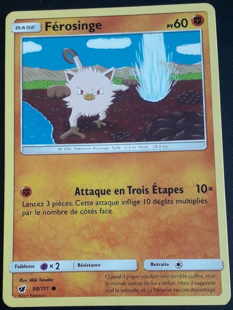 Carte Pokémon Férosinge 50/111 - Invasion Carmin Soleil et Lune (vf)