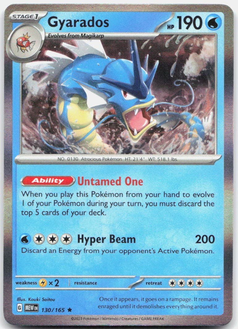 Gyarados 130/165 Rare 151 Pokemon Holo Near Mint