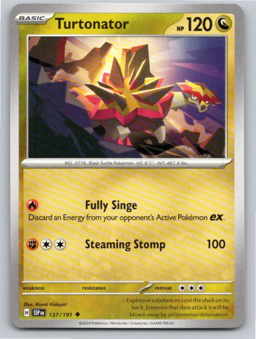 2024 POKEMON TURTONATOR SURGING SPARKS 137/191 UNCOMMON NM A39034 FREE S&H