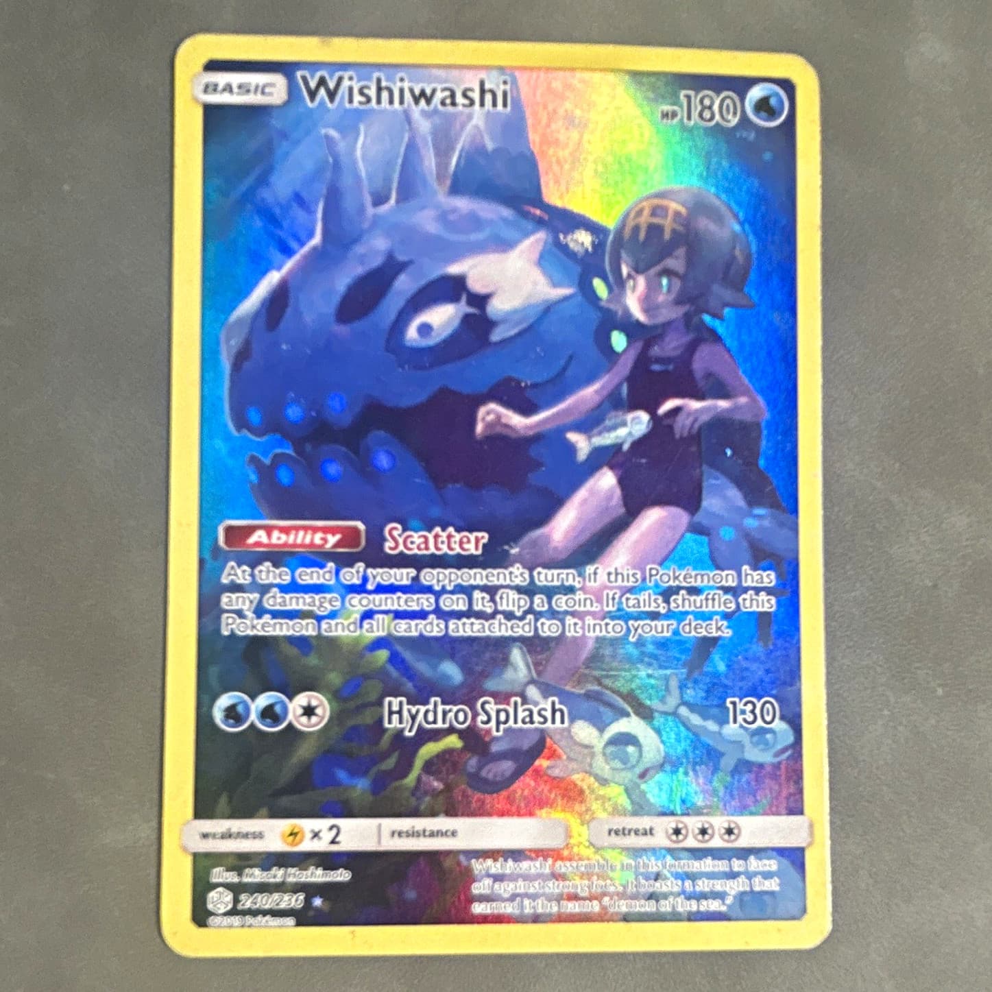The Pokémon Company Wishiwashi Secret Rare Full Art Holo 240/236 Cosmic Eclipse