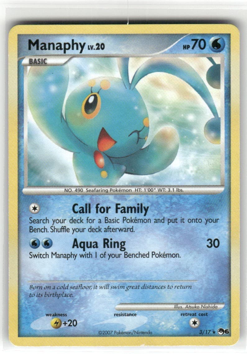 Manaphy 3/17 Rare POP Series 6 Pokemon Moderately Played
