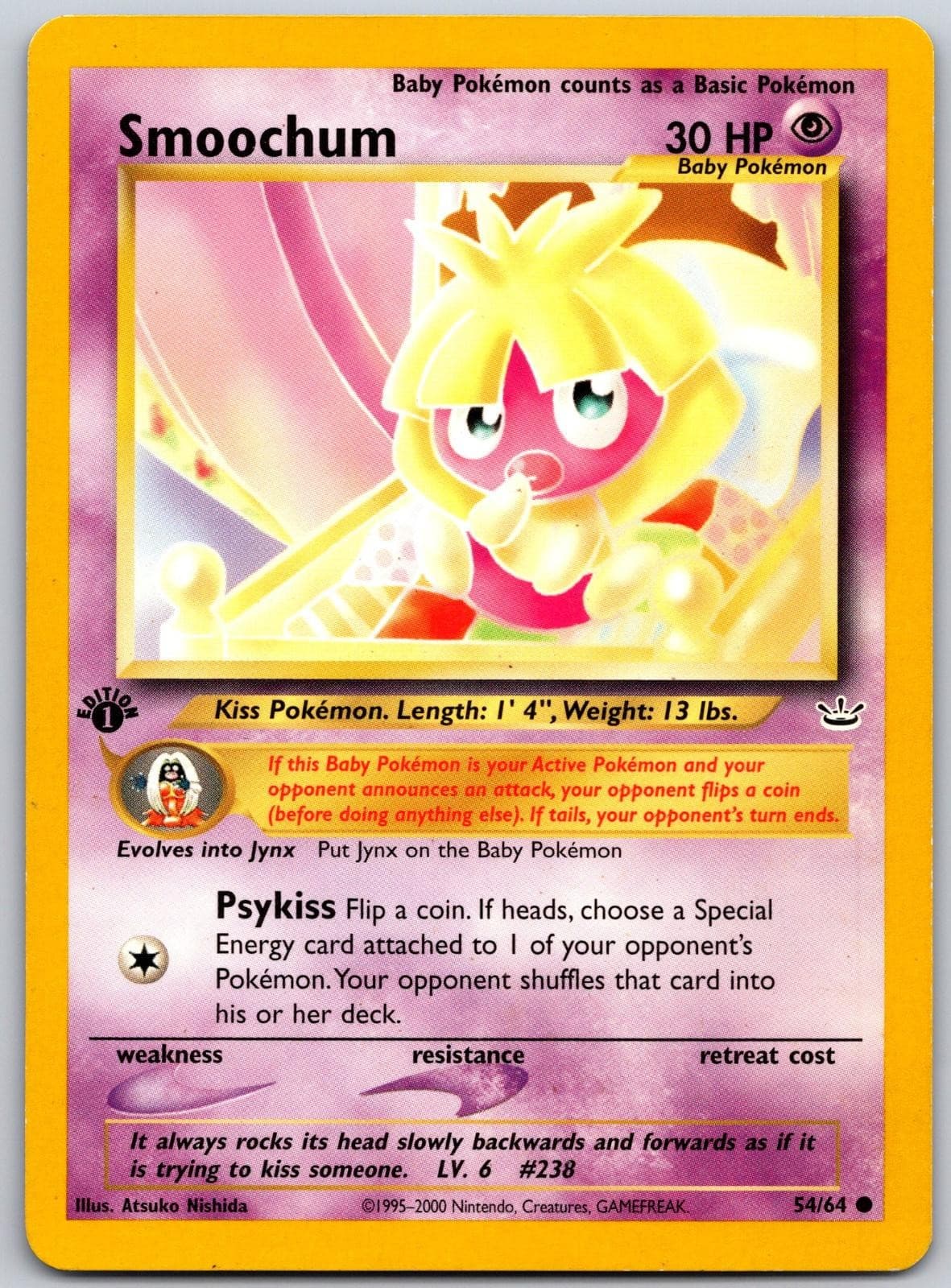 Smoochum 54/64 Common Neo Revelation Pokemon Unlimited Lightly Played