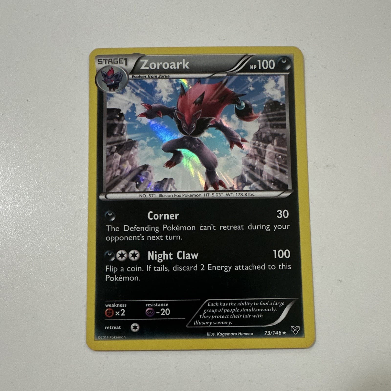 Pokemon XY Base Set Zoroark Holo Rare HP English 73/146
