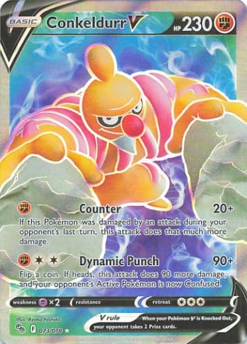 Conkeldurr V 073/078 Ultra Rare Pokemon GO Pokemon Holo Near Mint