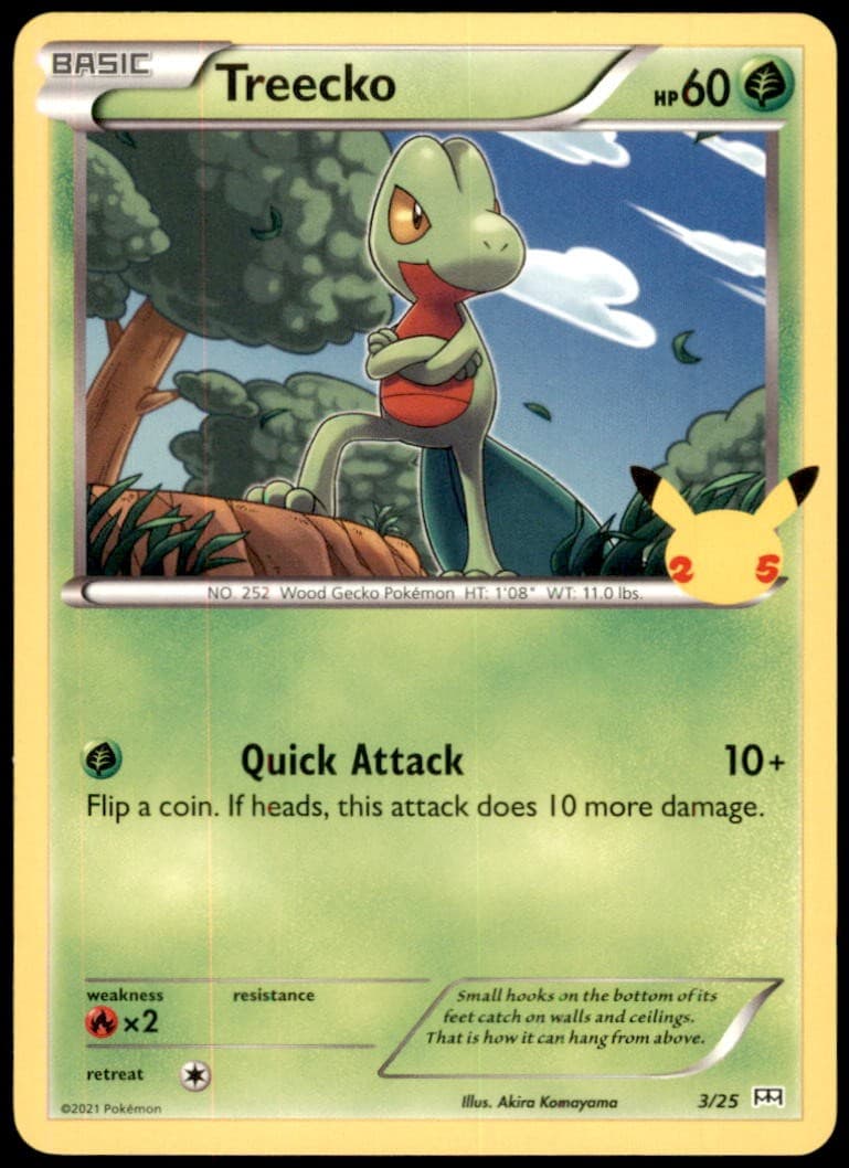 Pokemon - Treecko - 3/25 #003/025 - McDonald's 25th Anniversary Promos Promo