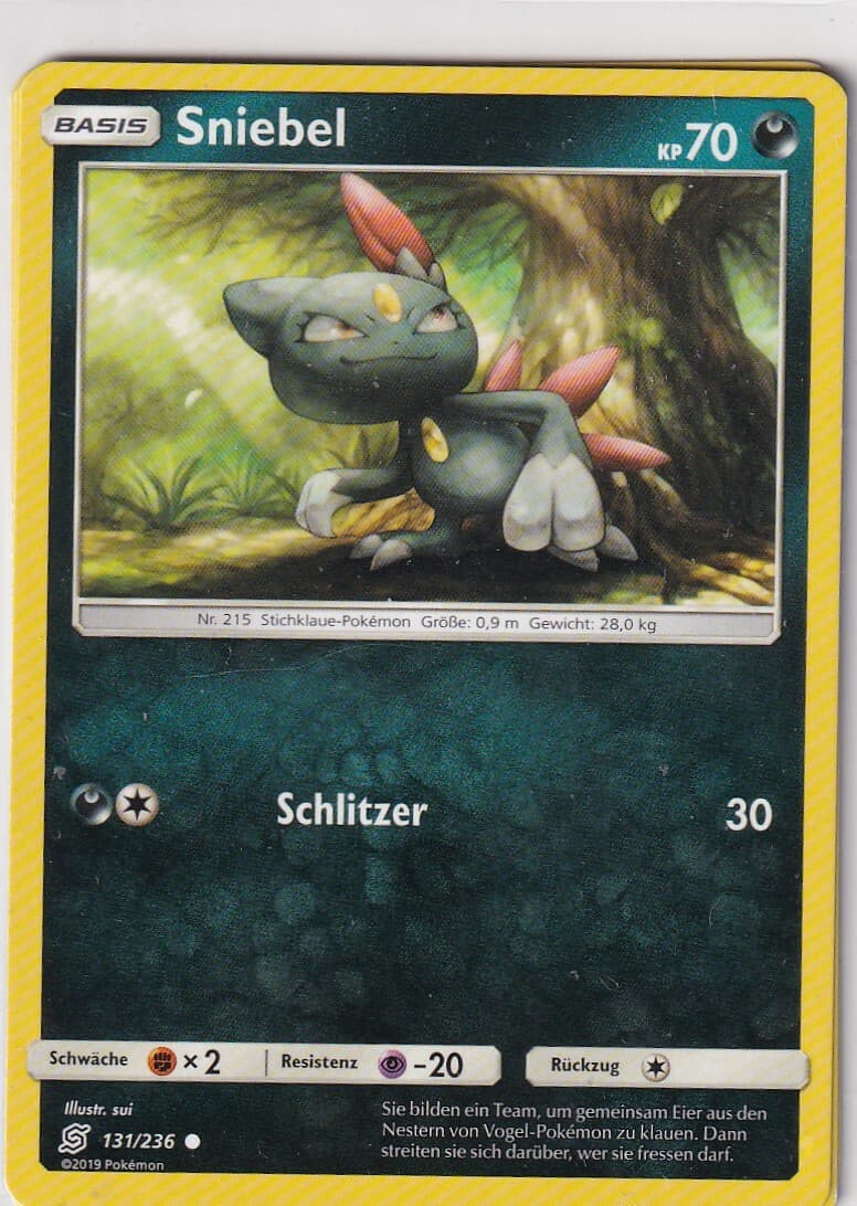 Pokemon Karte Bund der Gleichgesinnten Nr. 131/236 Sniebel deutsch