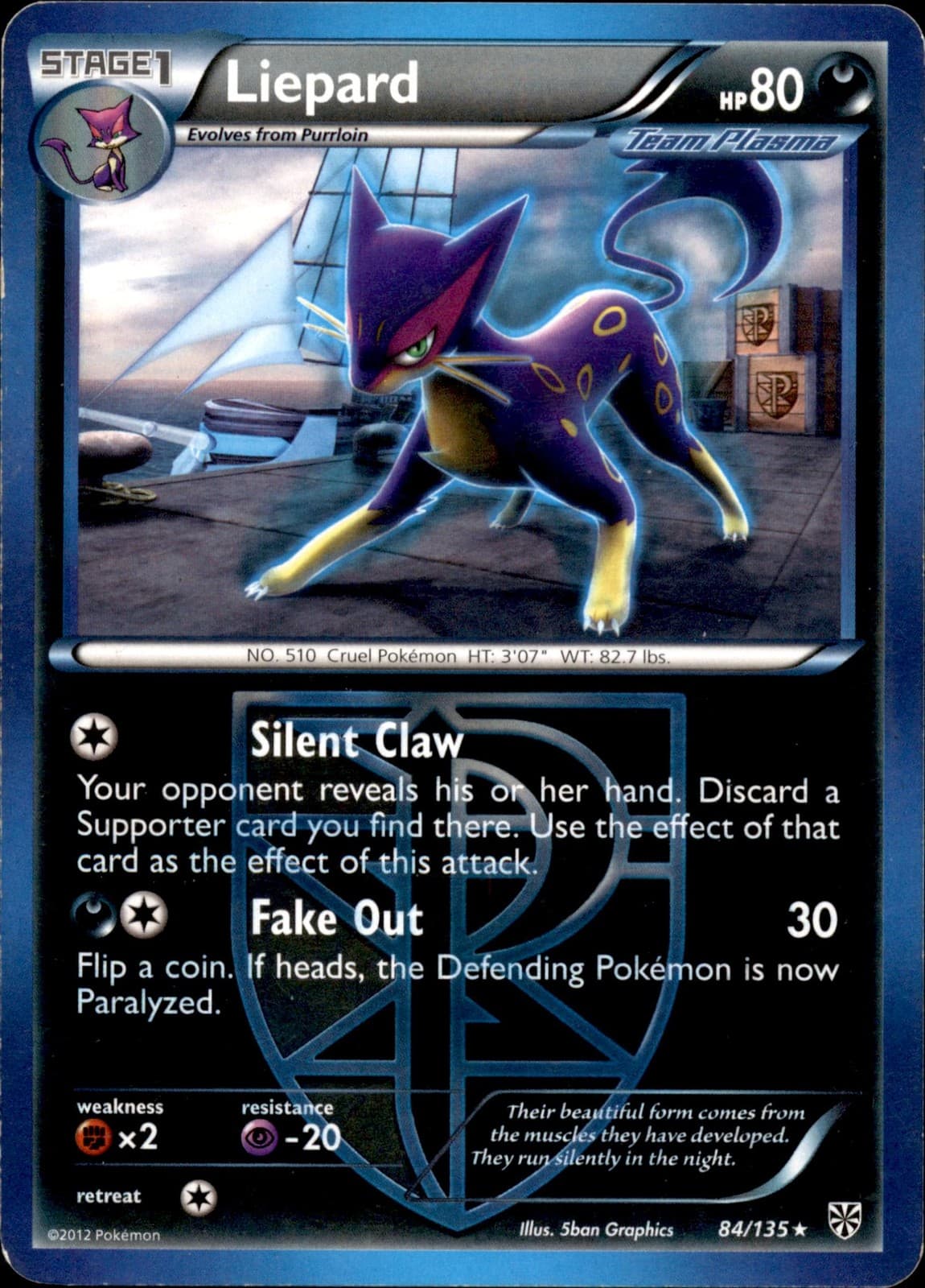 Plasma Storm #84/135 Liepard (Team Plasma)