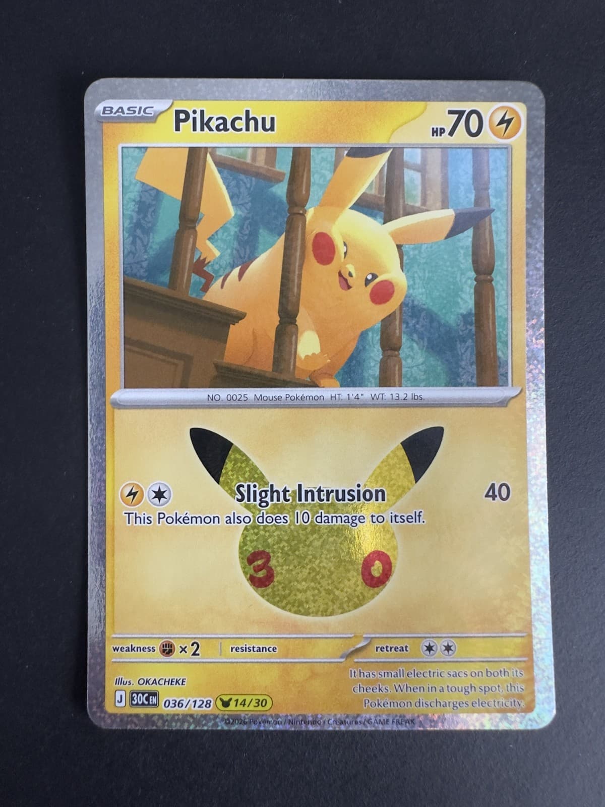 Pikachu 30th Celebration #36/128 Holo Pokemon TCG English