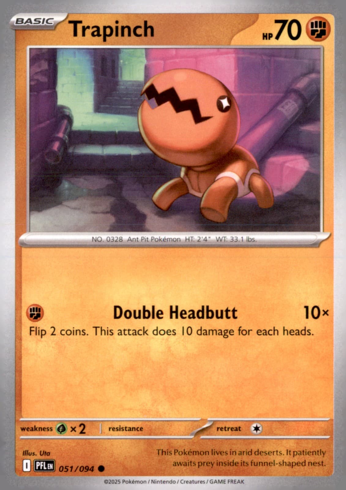 Trapinch Phantasmal Flames 051/094 Near Mint Pokémon — English
