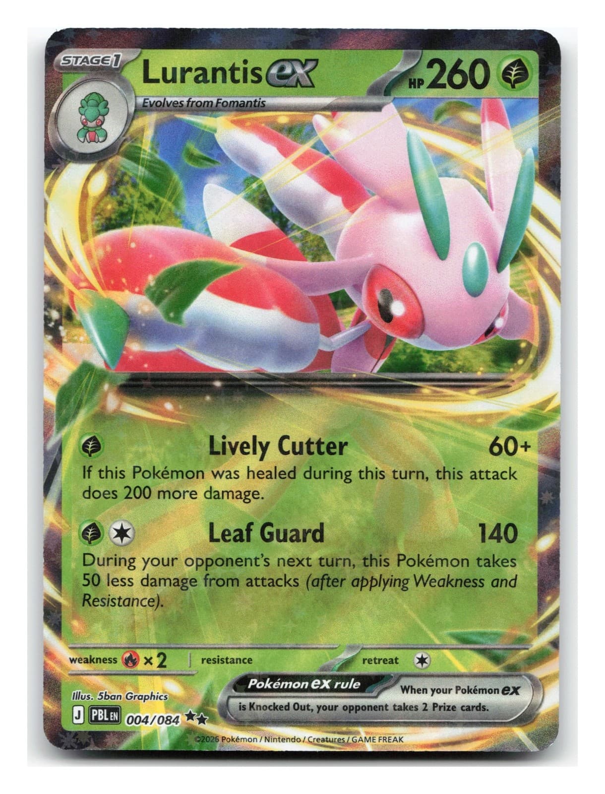 Lurantis ex 004/084 Holo from Pokemon TCG ME05: Pitch Black (PBL), NM