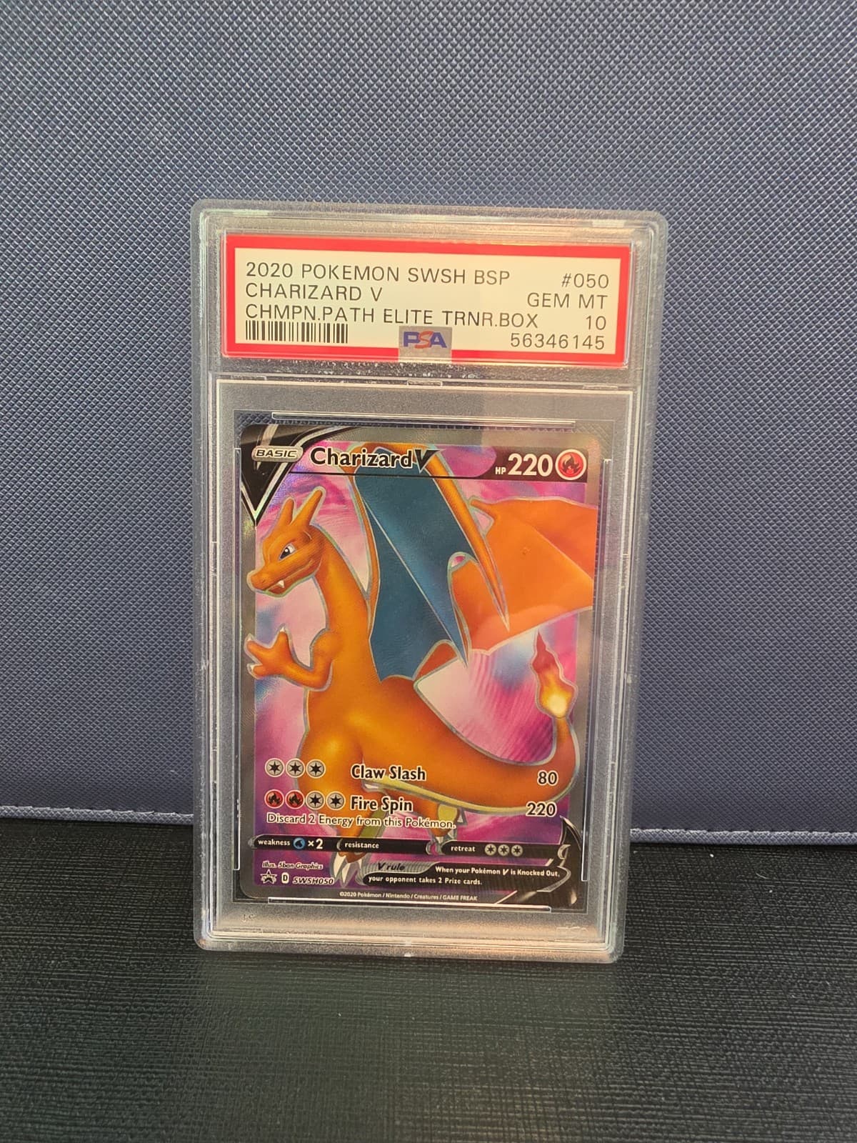 Charizard V Pokémon Card 2020 Champions Path ETB Black Star Promo SWSH050 PSA 10