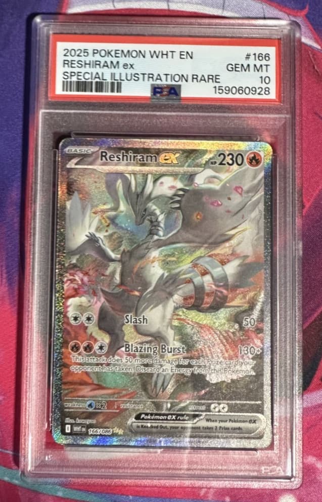 Reshiram ex 166/086 White Flare English PSA Graded 10 Pokemon