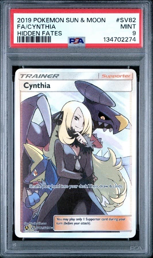 Cynthia SV82/SV94 Hidden Fates: Shiny Vault Holo PSA 9