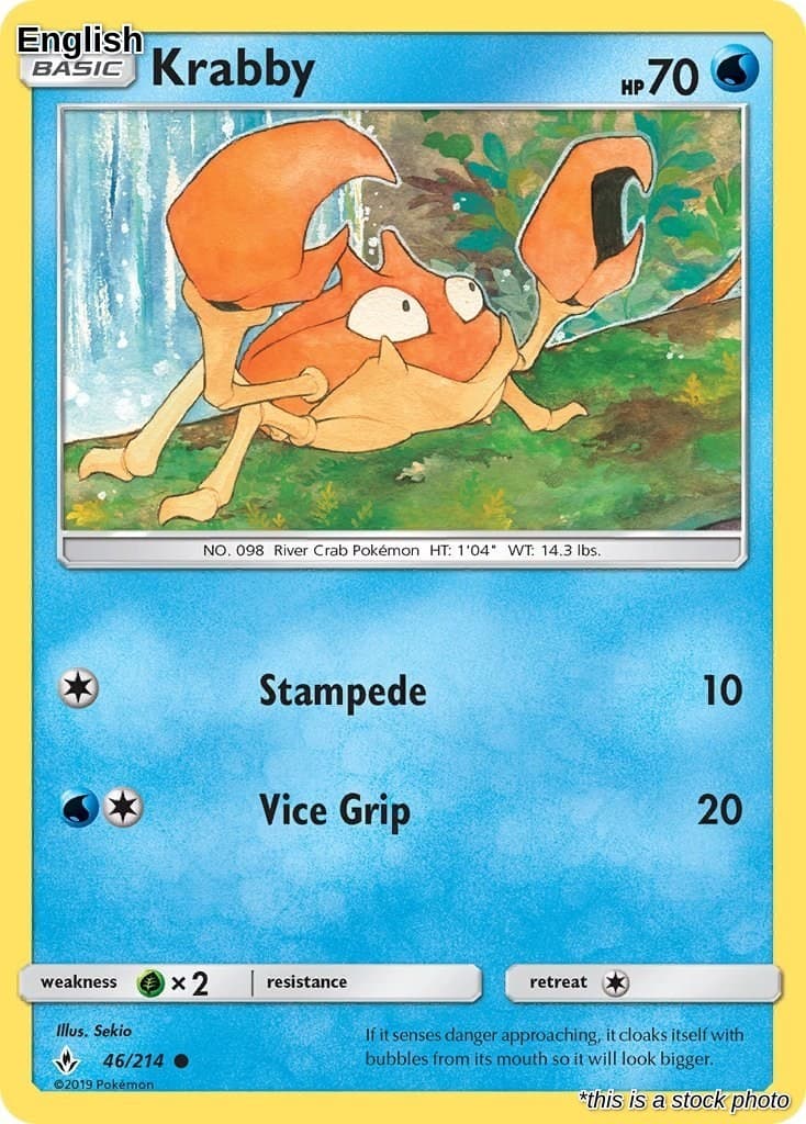 Krabby SM - Unbroken Bonds 46/214 Near Mint