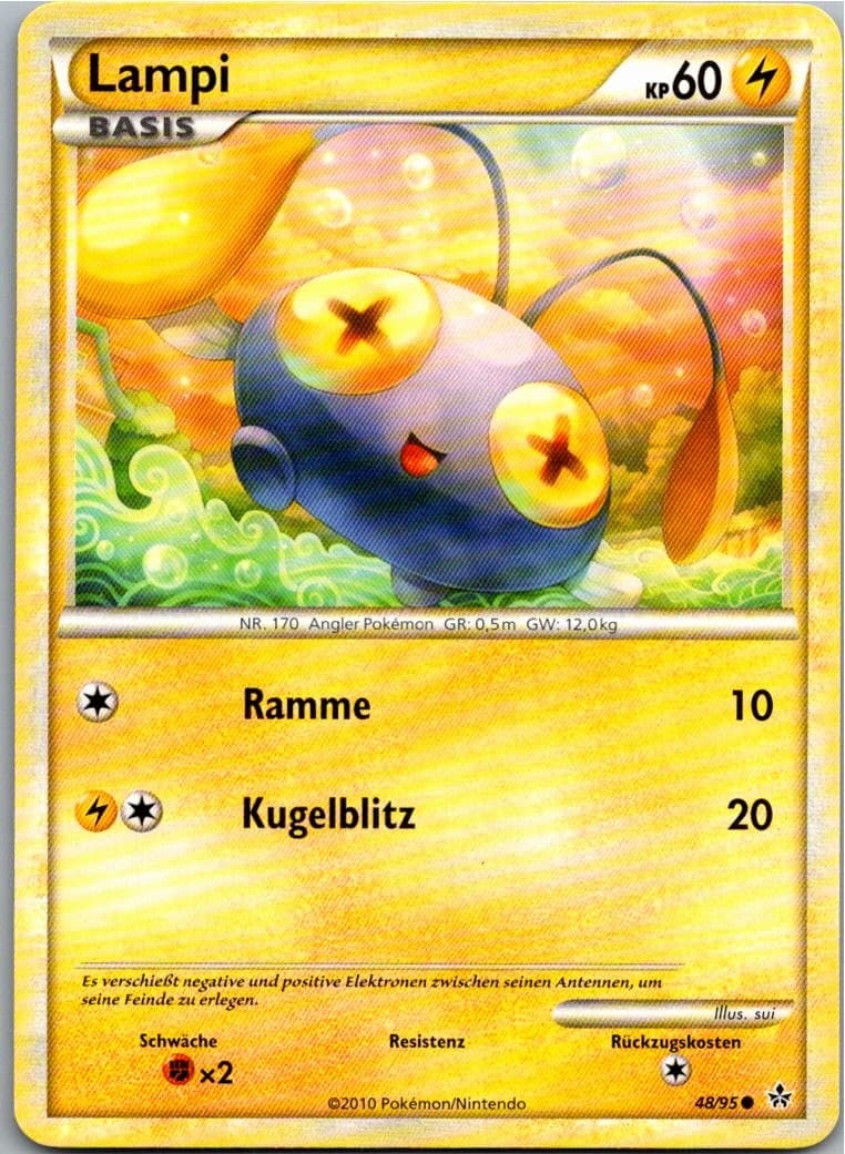 Pokémon Lampi 48/95 Entfesselt 2010 Deutsch