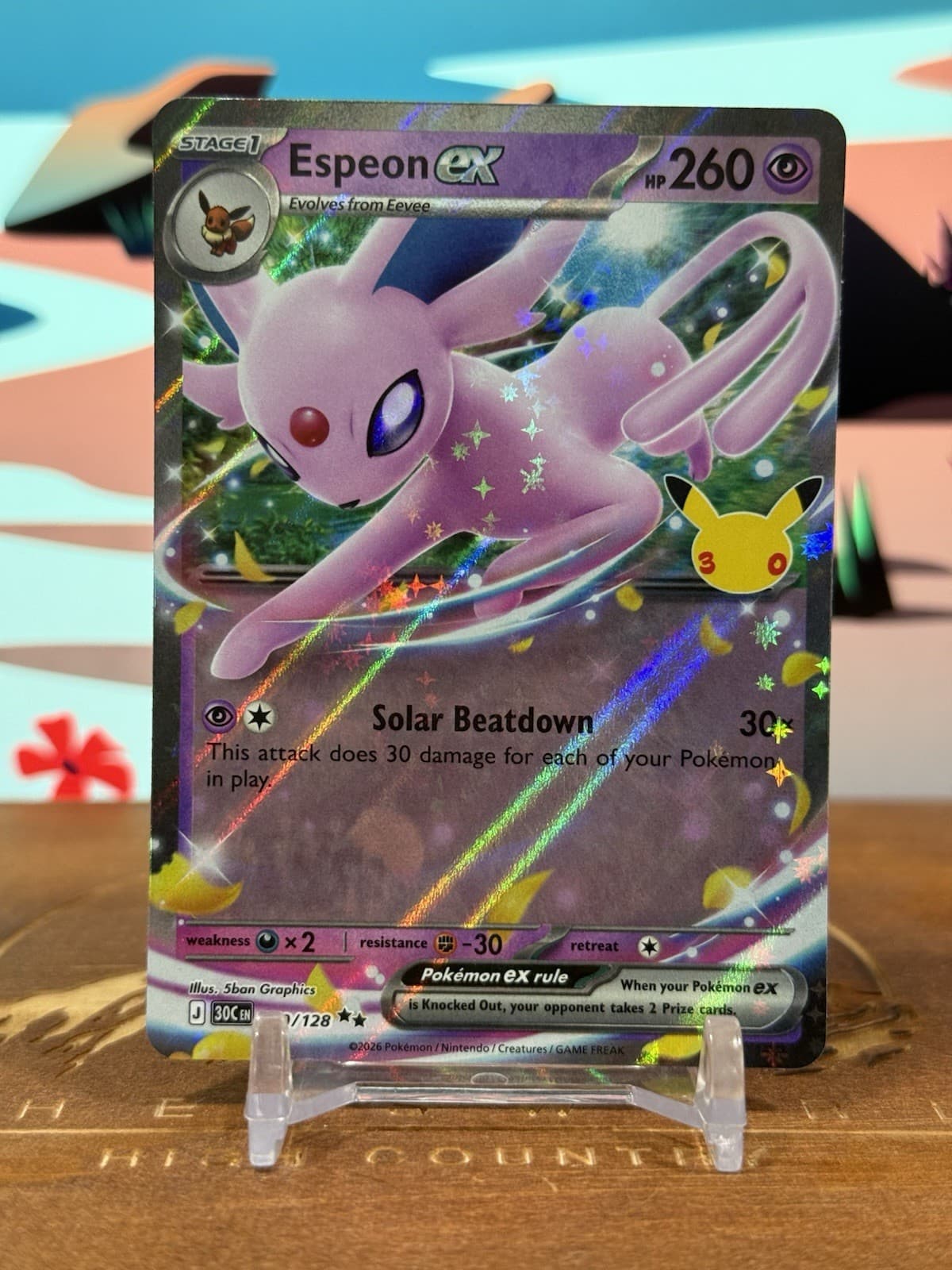 Espeon Ex 70/128 Pokemon 30th Anniversary Holo