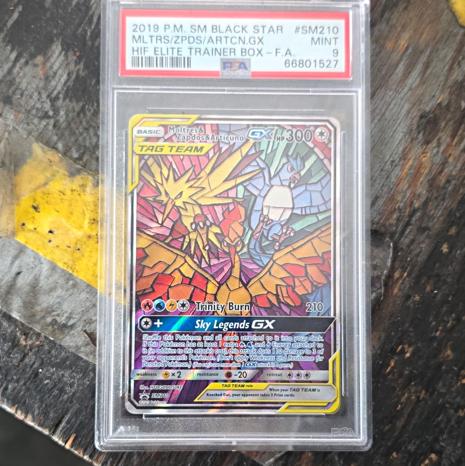 PSA 9 Pokemon TCG 2019 Moltres & Zapdos & Articuno GX SM210 Promo Holo