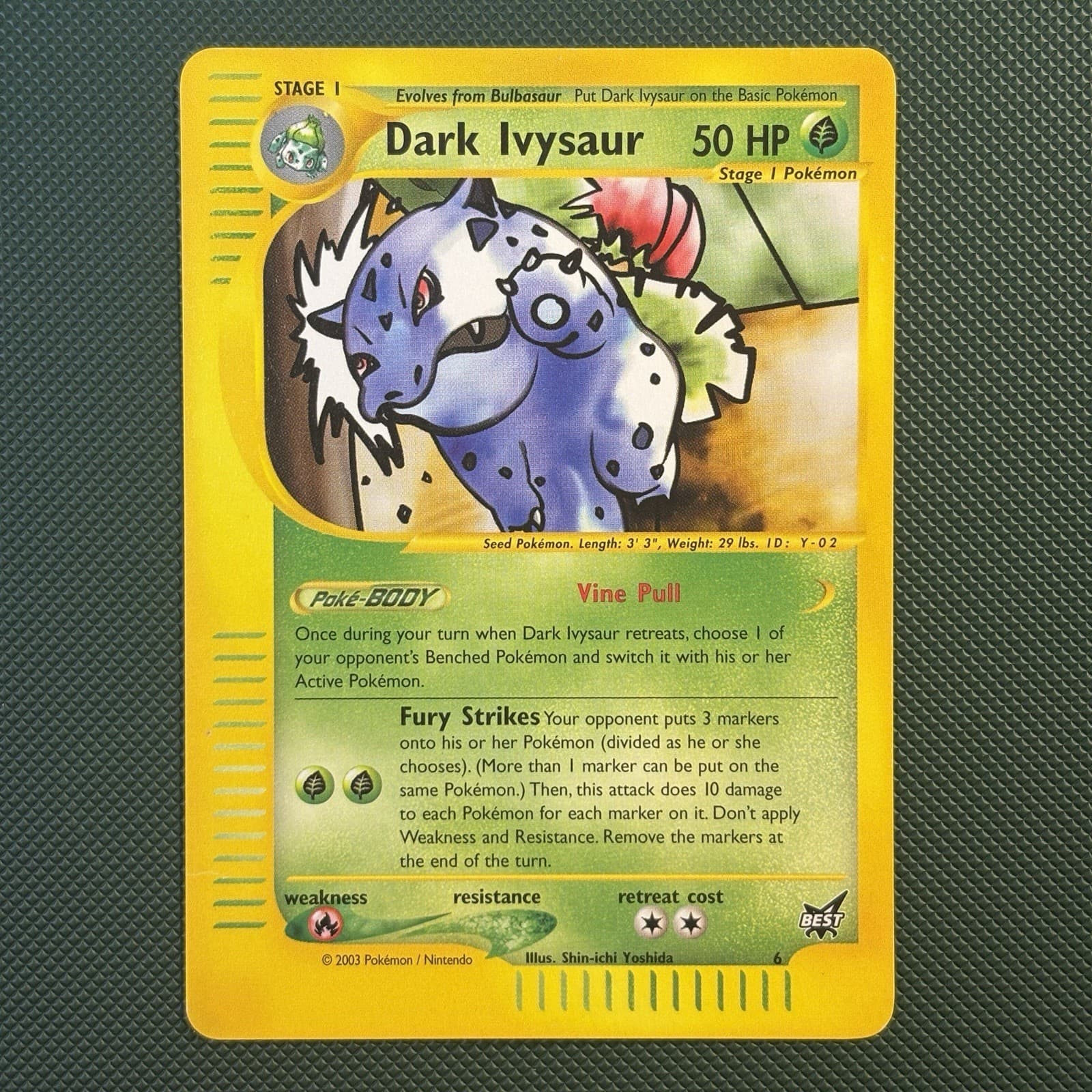 Pokémon Vintage Promo Dark Ivysaur 006/009 Wotc Best of Game 2003
