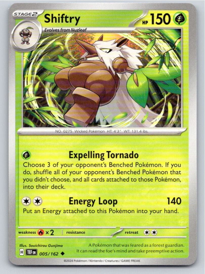 2024 POKEMON SHIFTRY TEMPORAL FORCES 005/162 UNCOMMON NM A27195 FREE S&H
