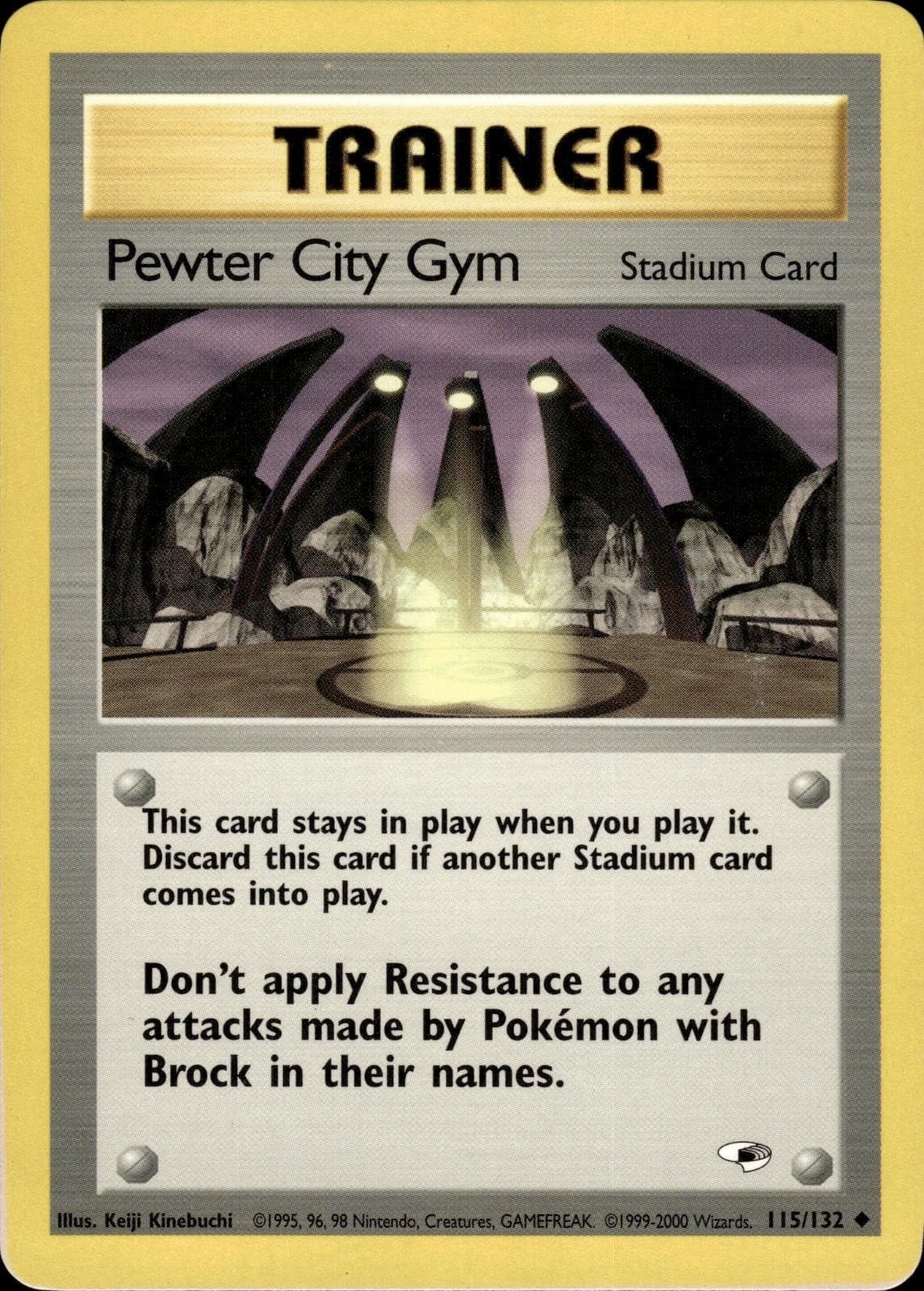 Pokemon Gym Heroes Uncommon Pewter City Gym 115/132 - Near Mint (NM)
