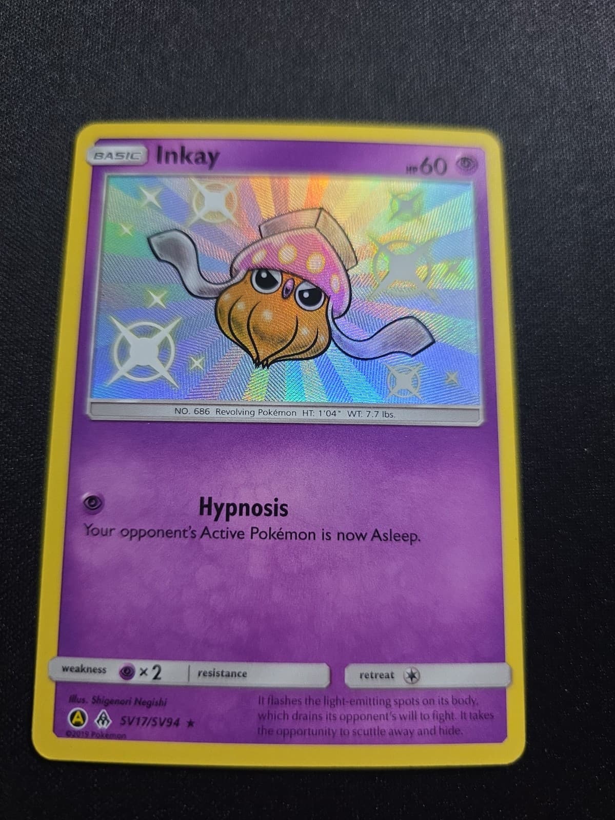 Inkay SV17/SV94 Hidden Fates: Shiny Vault Holo