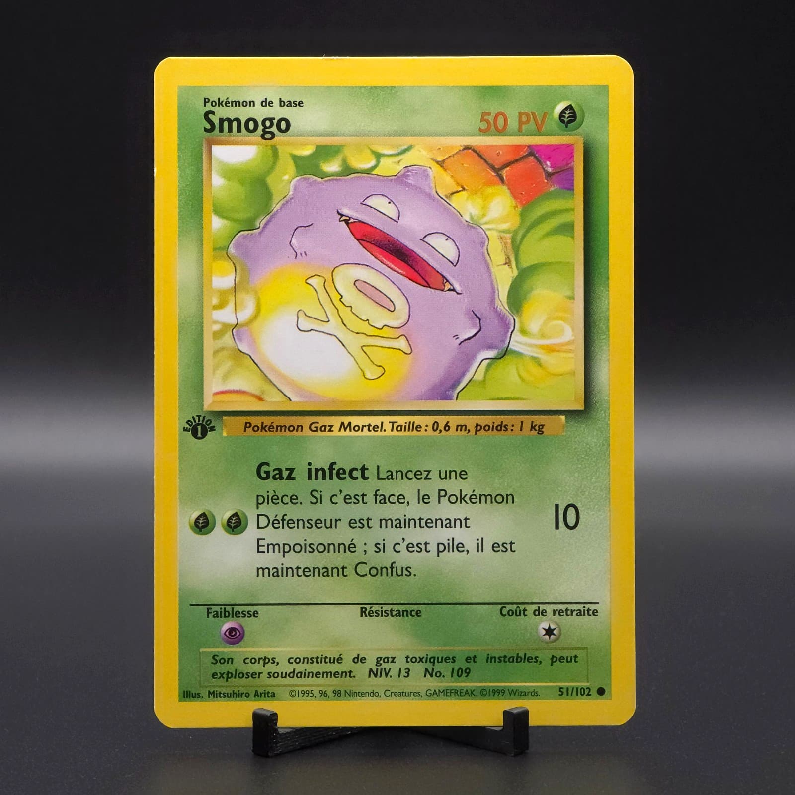 Carte Pokémon Smogo 51/102 Set de Base Wizards (1999) EDITION 1 FR - EX