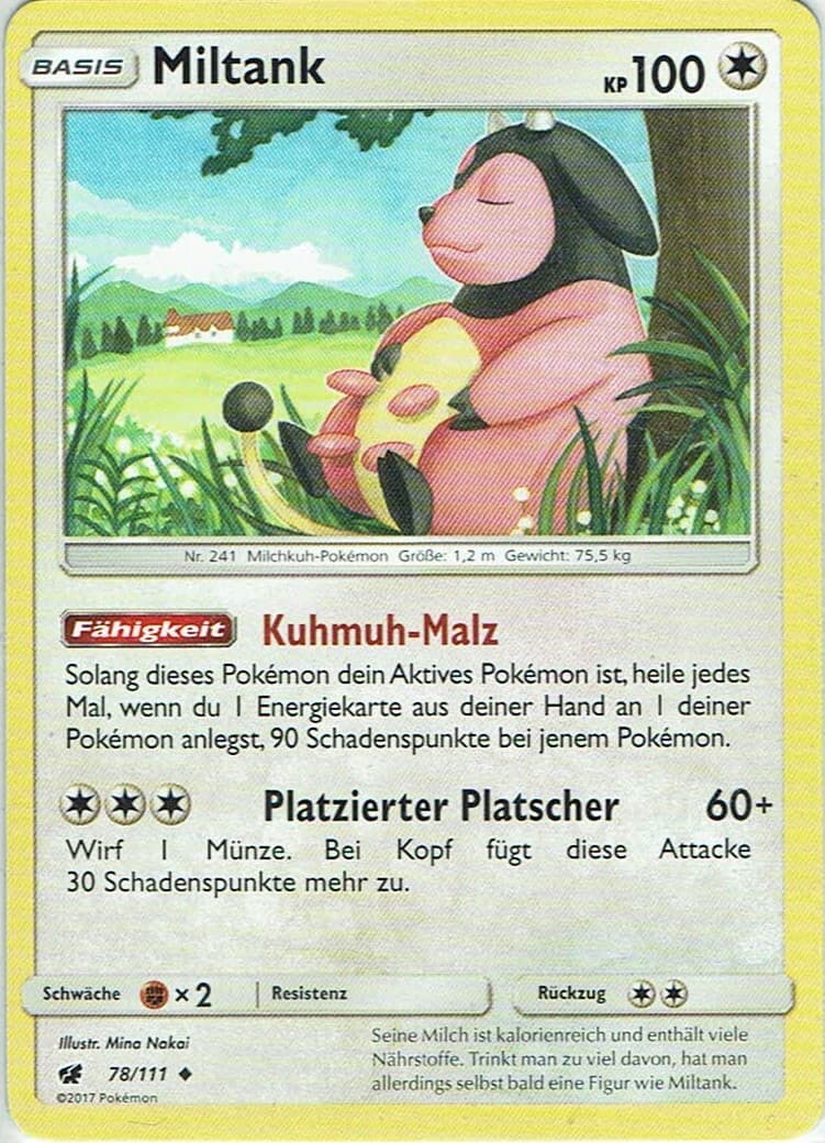 Pokemon Karte Trading Card Aufziehen der Sturmröte Nr. 78/111 Miltank deutsch