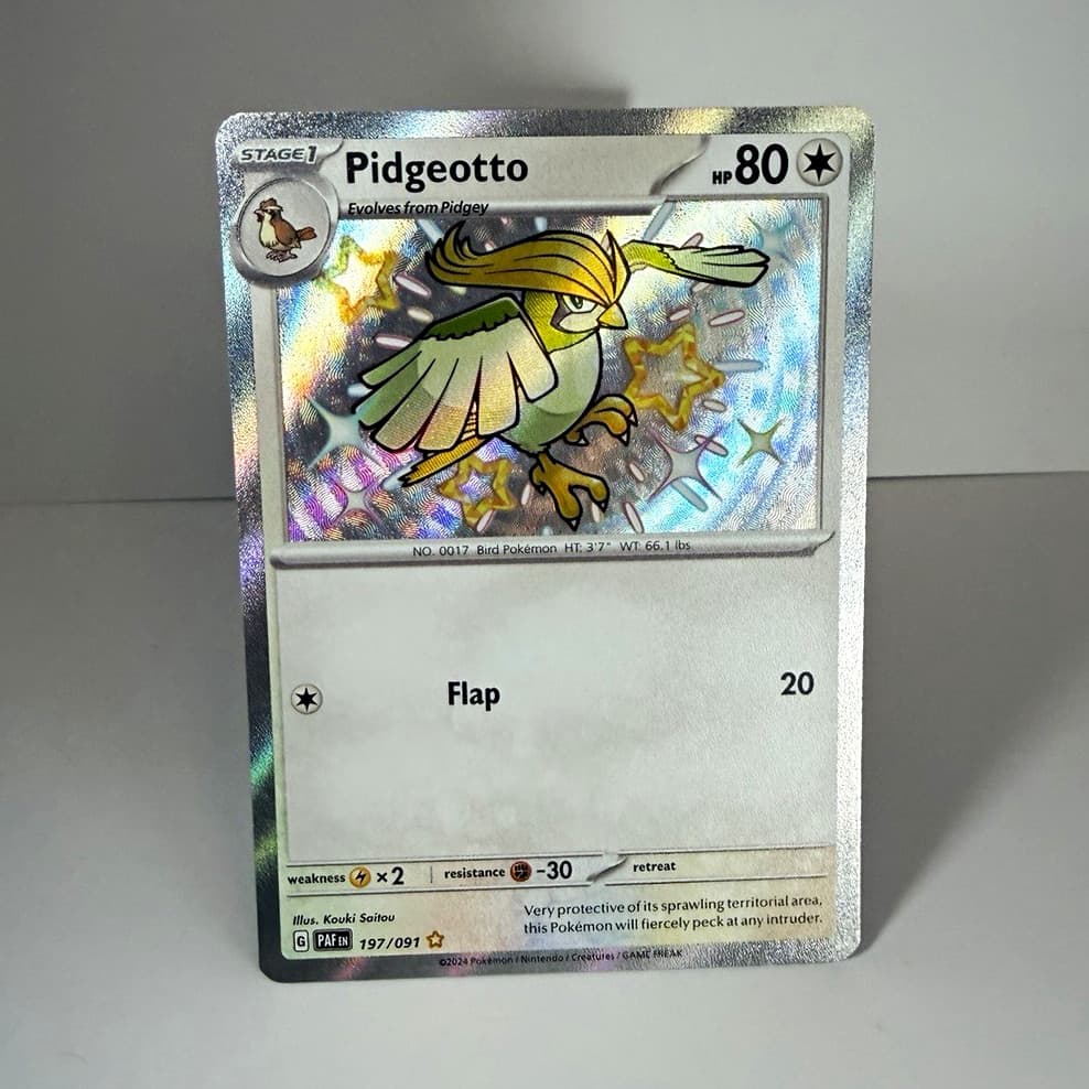 The Pokémon Company Pidgeotto SV: Paldean Fates 197/091 Shiny Rare Holo 80