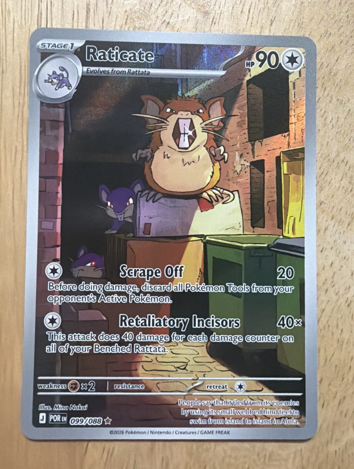 Pokemon Raticate 99/88 Illustration Rare Perfect Order NM