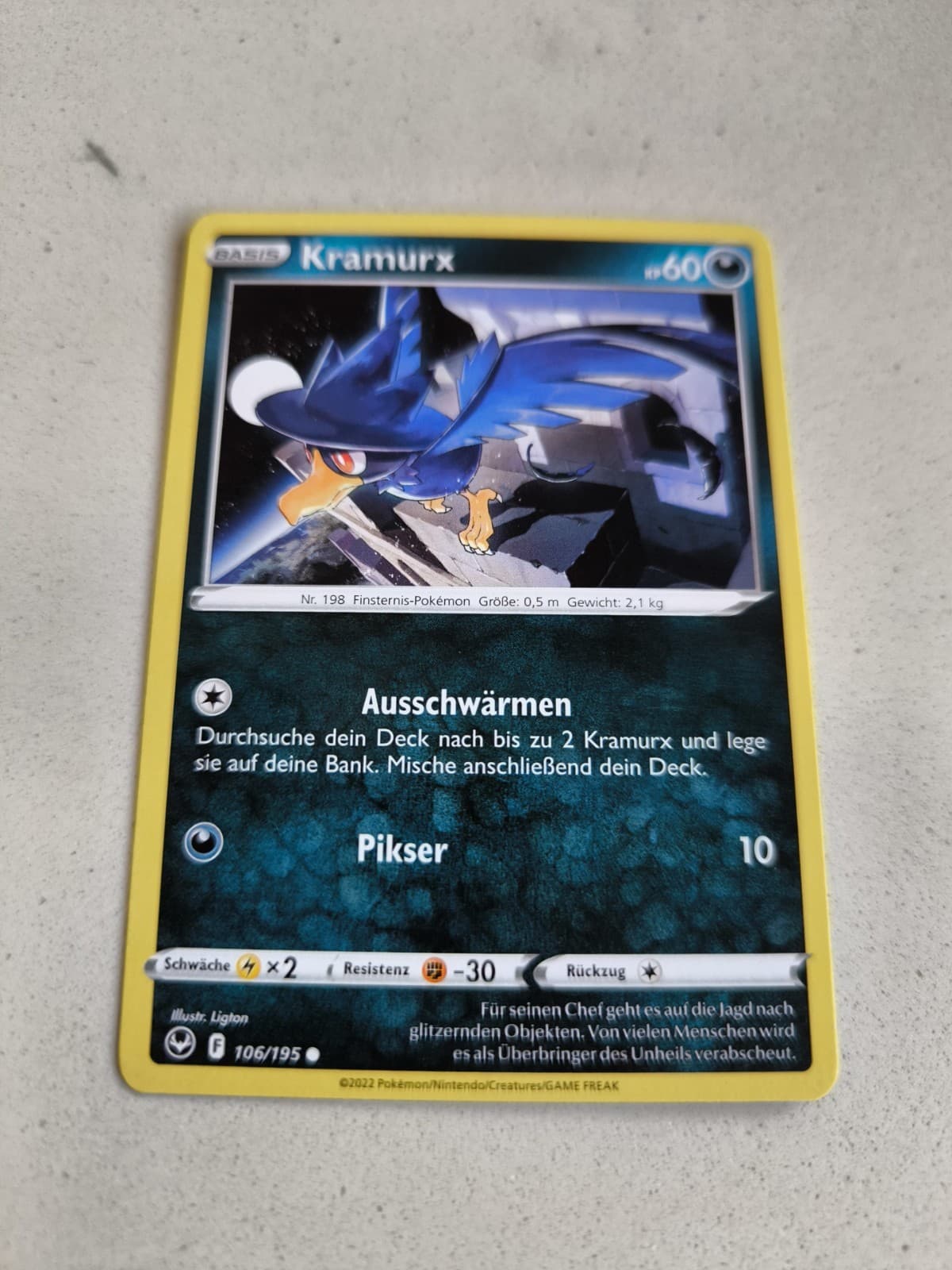 🃏Kramurx 106/195🃏 Pokemon Karte TCG Silberne Sturmwinde Guter Zustand 👍🏻