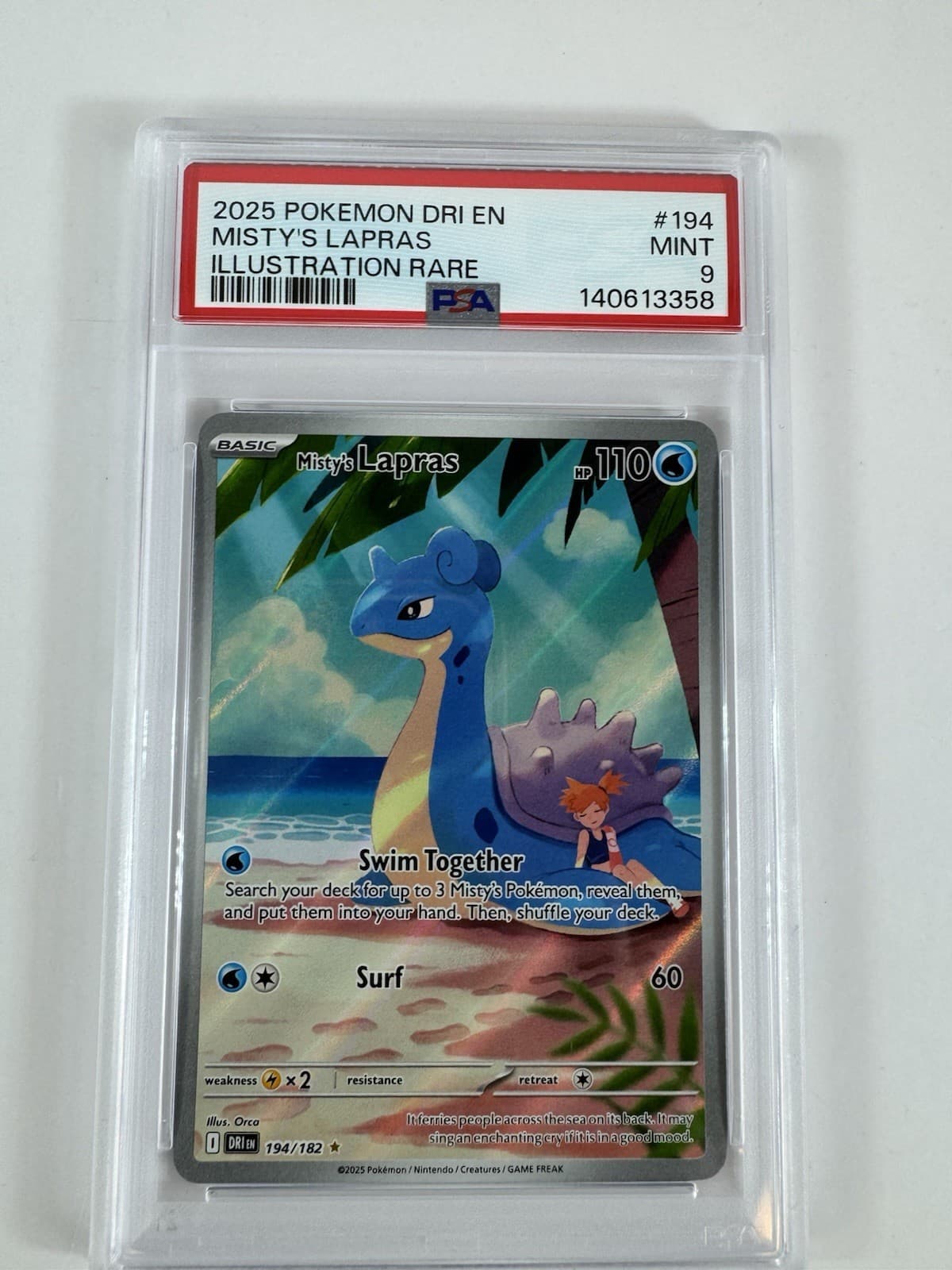Pokemon Misty's Lapras 194/182 SV10 Destined Rivals IR Holo EN 2025 PSA 9