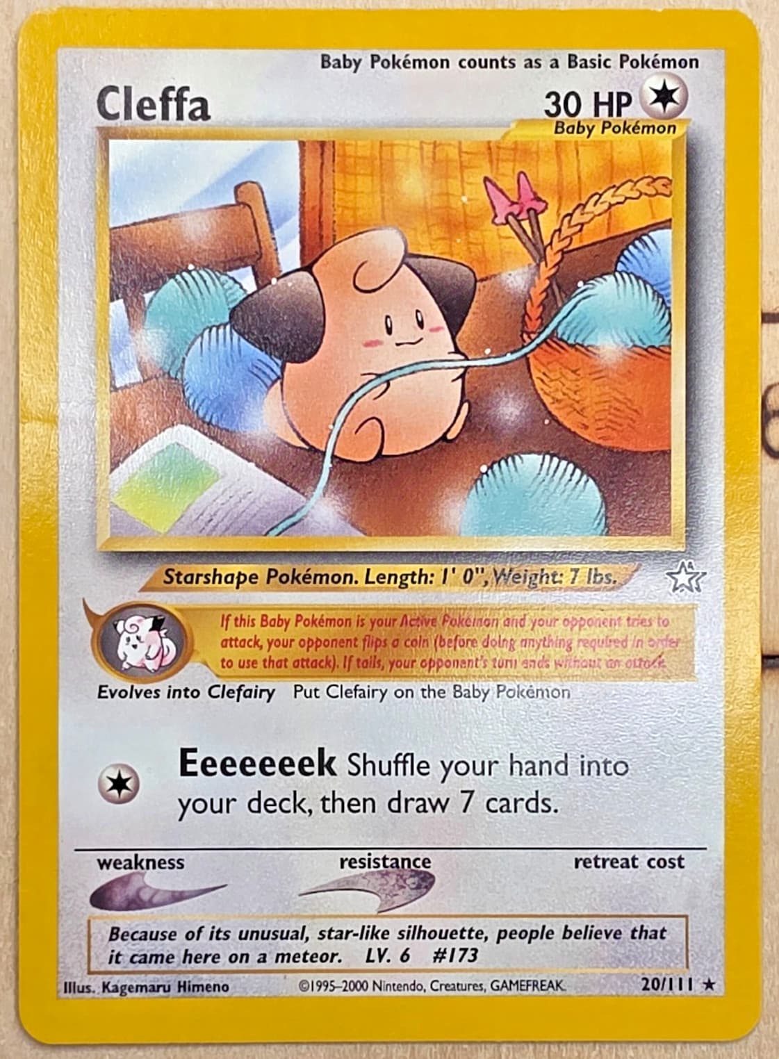 Pokemon - Cleffa 20/111 - Rare - 2000 Neo Genesis - NM (Beautiful!!)