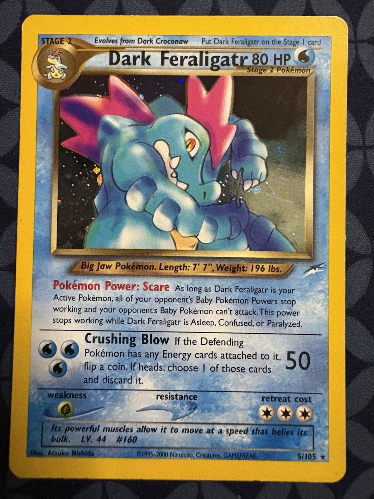 Pokémon Dark Feraligatr Neo Destiny 5/105 Holo Rare Unlimited 80 HP English