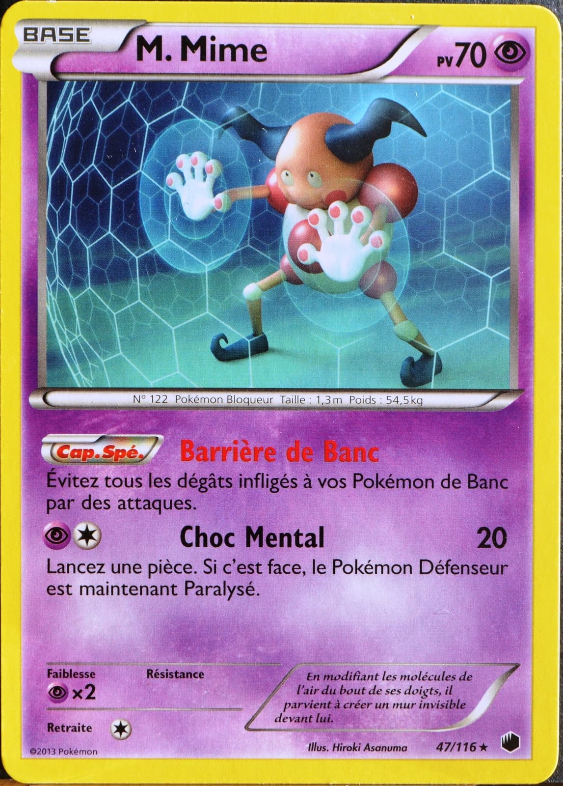 carte Pokémon M. Mime 70 PV 47/116 GLACIATION PLASMA NEUF FR
