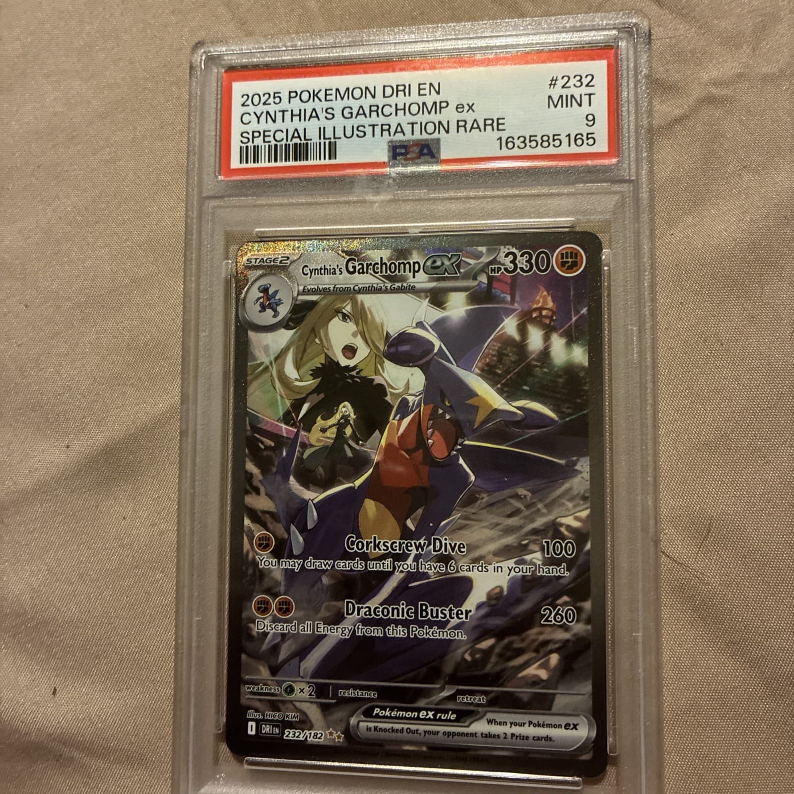 2025 Pokemon Dri En-Destined Rivals #232 Cynthia's Garchomp Ex SIR PSA 9