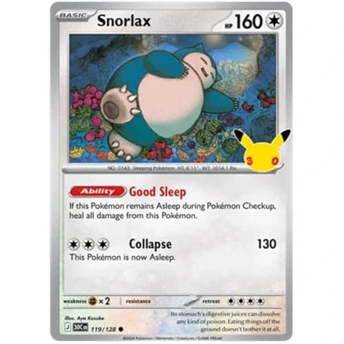 Snorlax 119/128 30th Celebration Holo