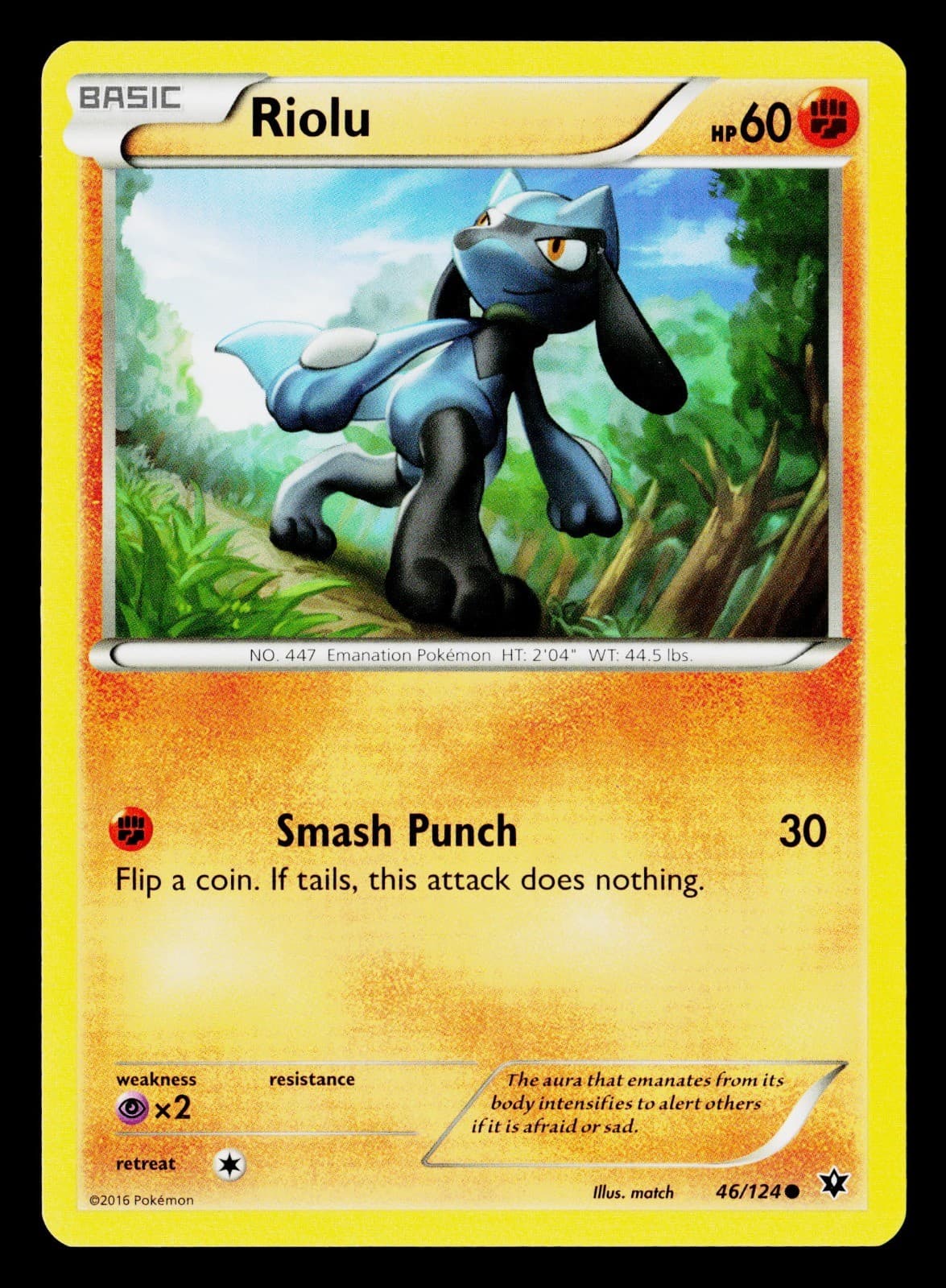 Pokemon TCG Riolu (46) Fighting Common XY - Fates Collide 46/124 LP