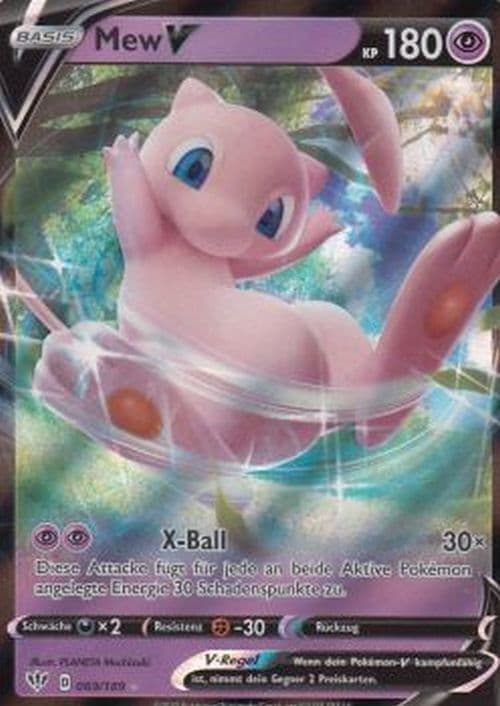 Mew V 069/189 FULLART Pokemon Flammende Finsternis Karte Deutsch