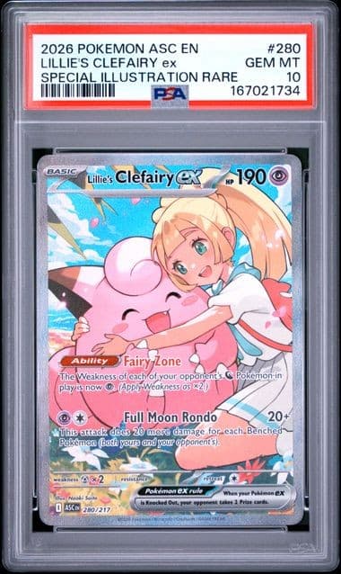 LILLIE'S CLEFAIRY EX Ascended Heroes Special Illustration Rare #280 PSA 10