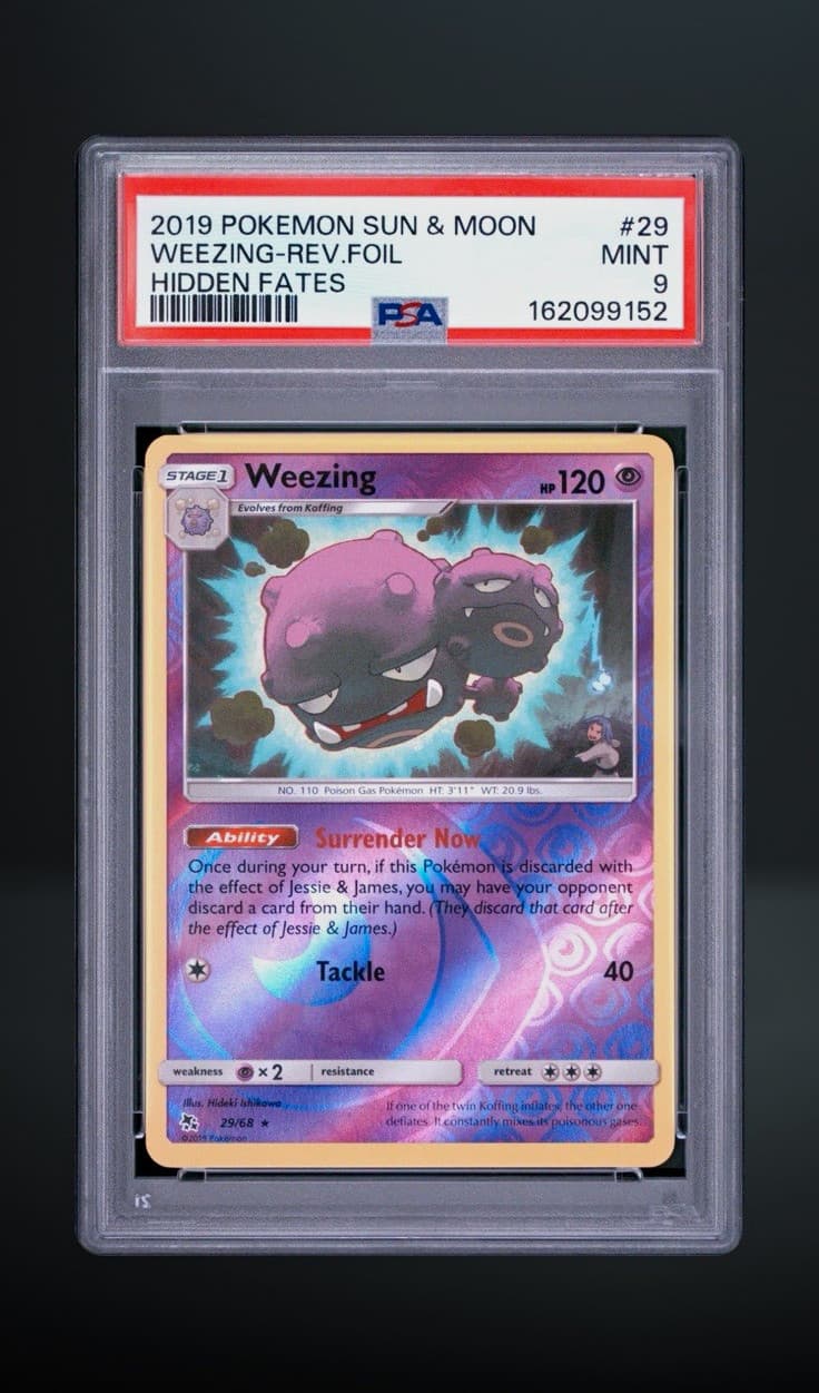 Pokemon TCG Hidden Fates Weezing 29/68 Reverse Holo PSA 9 Graded Card