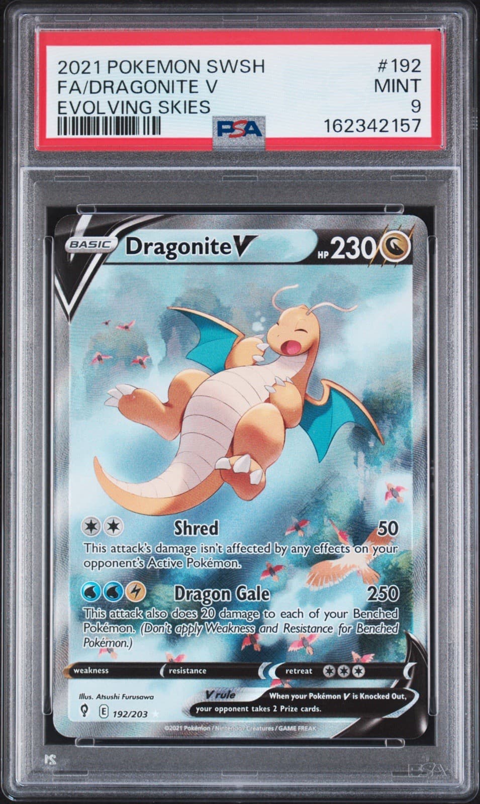 Pokémon TCG Evolving Skies Dragonite V Alt Art 192/203 Ultra Rare PSA 9