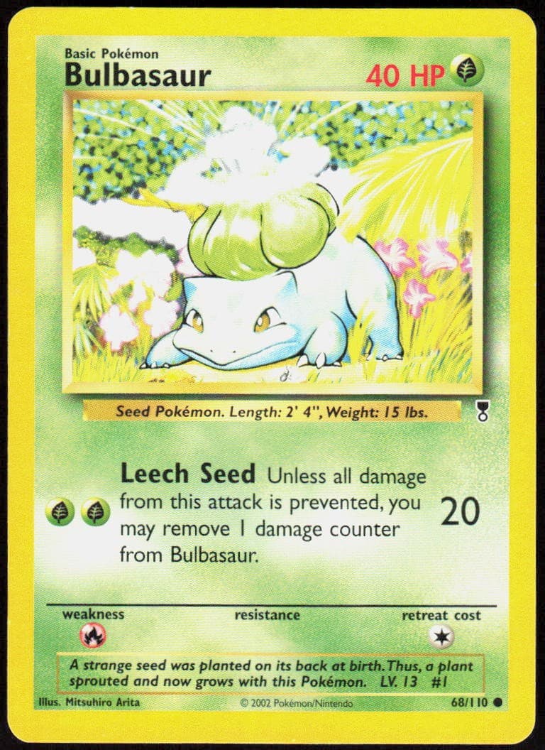 Bulbasaur 68/110 Common Legendary Collection Pokemon Lightly Played