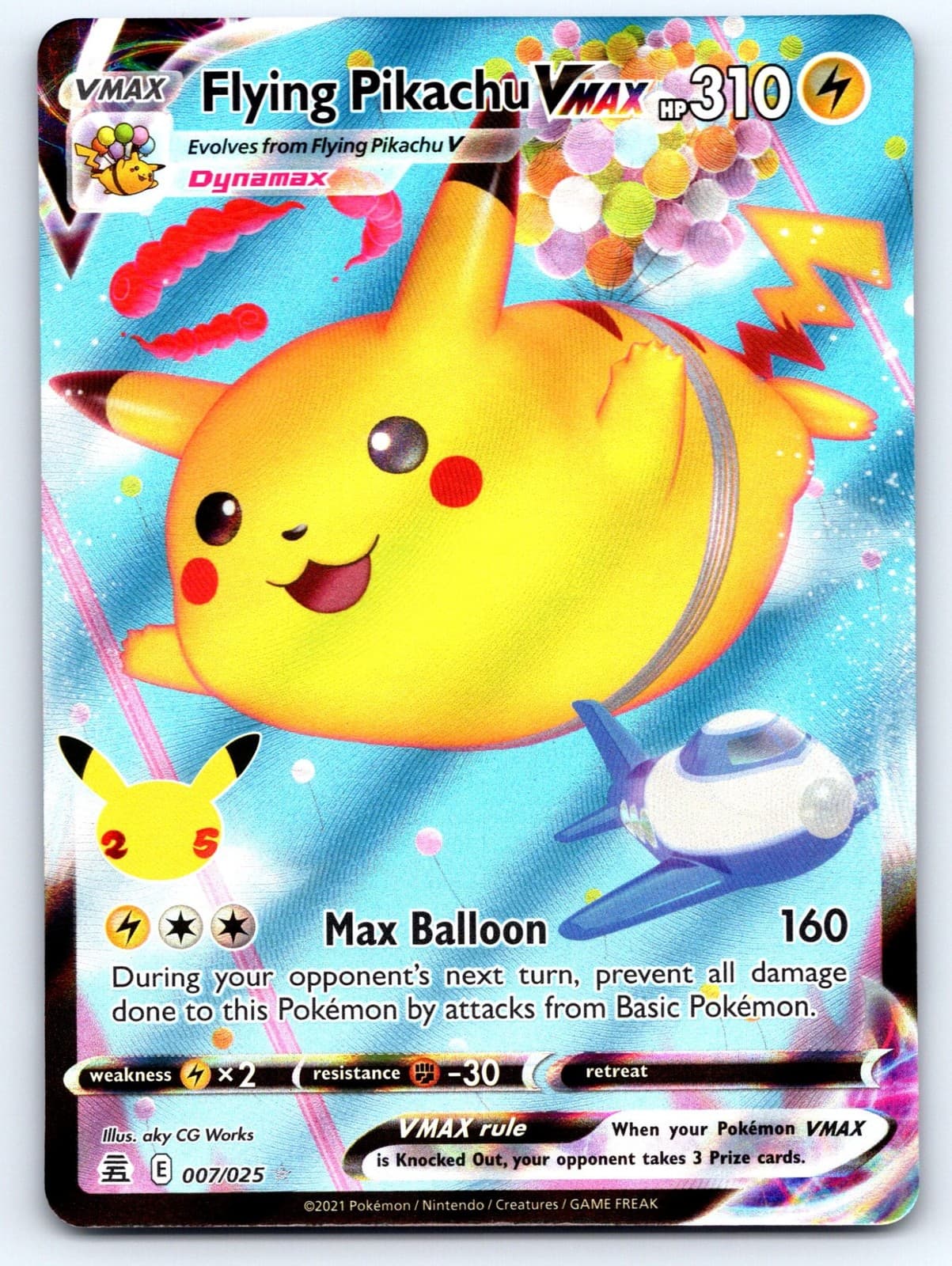 Flying Pikachu VMAX Celebrations 007/025 NM